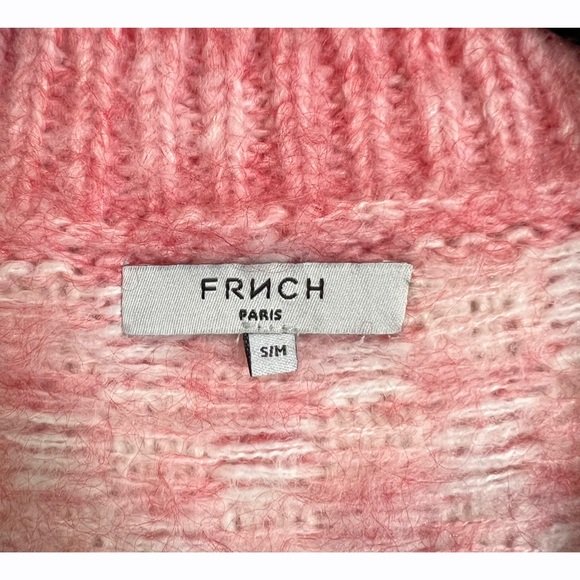 FRNCH Paris Womens Pink & White Sleeveless Checkered V-Neck Knit Vest Size Small - Picture 6 of 6